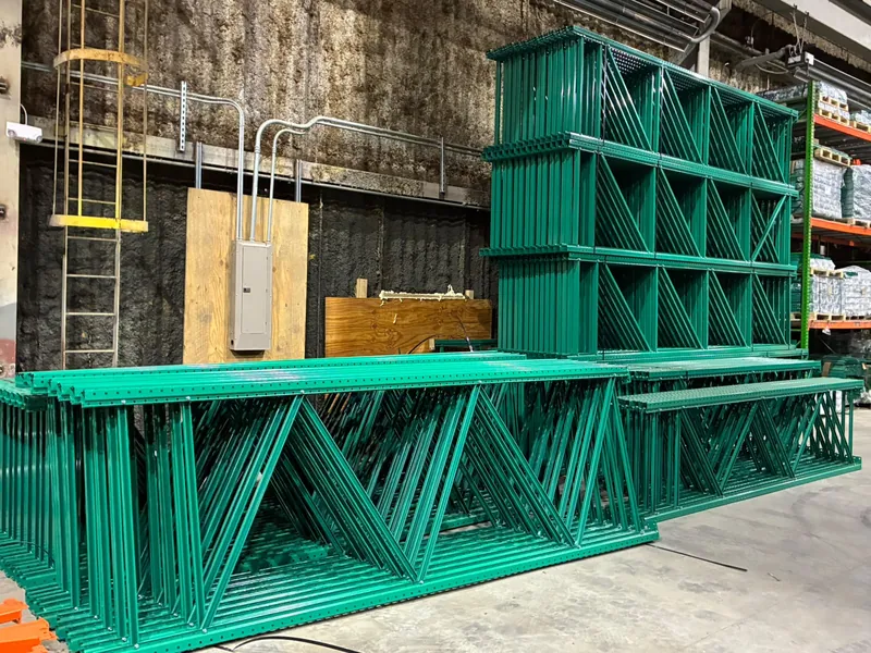 New pallet rack frames at United Rack Solutions, a client since 2019